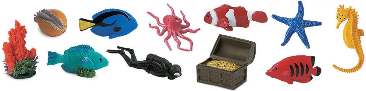 Speelset Koraalrif Thema Junior 7,5 Cm 11-delig van Safari Ltd in Meerkleurig – productfoto