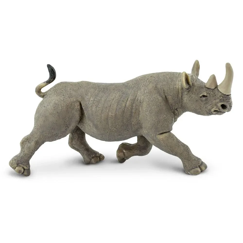 Zwarte Neushoornfiguur från Safari Ltd – produktbild
