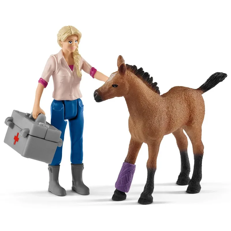 42486 Vet visiting mare and foal fra Schleich – produktbillede 3 af 4