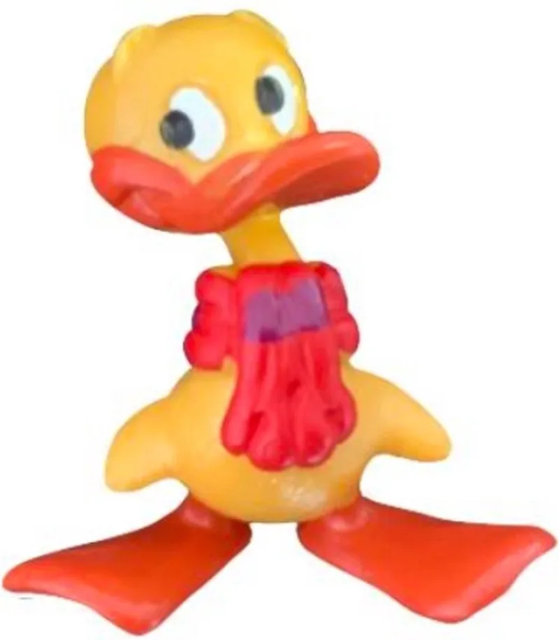Alfred Jodocus Kwak speelfiguur - 6,5 cm - taarttopper. Bekend van de jaren 90. von Schleich in Rood oranje geel – Produktfoto