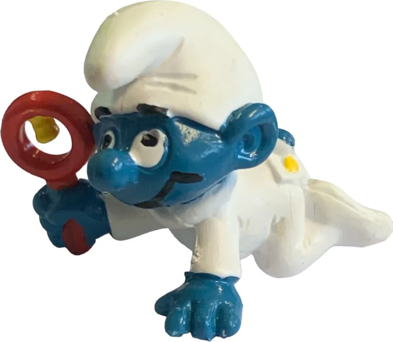 Baby smurf wit - Schleich speelfiguurtje - 4,5 cm - Babygeschenk / Geboorte poppetje - Schleich - De smurfen by Schleich in Wit blauw rood – product photo