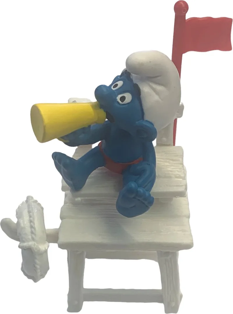 Baywatch smurf in strandstroel - 5,5 cm de Schleich en Wit – photo du produit