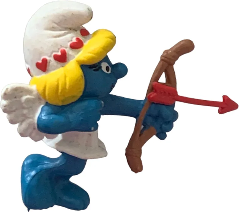 Cupido smurfin met Pijl / Verliefd - Valentijn - Engeltje smurfin - 6 cm - Schleich - 20156 by Schleich in Rood wit – product photo