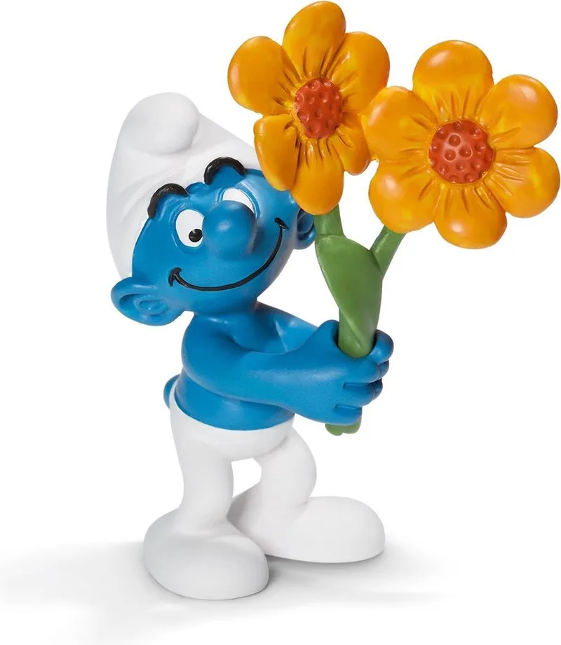 Dank je wel Smurf met dankbloemen van Schleich in Multi – productfoto
