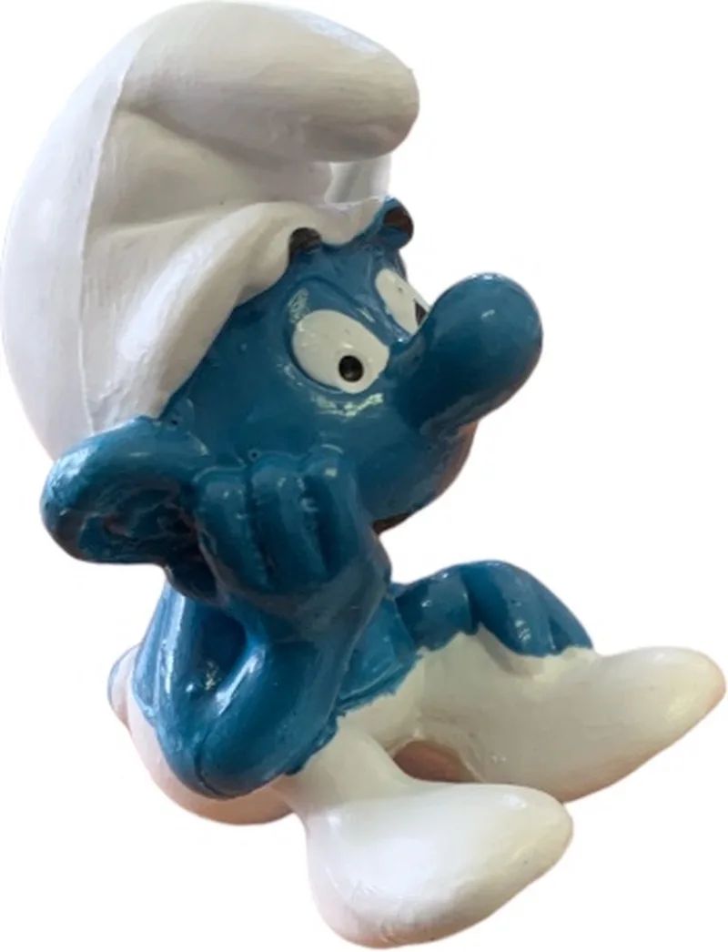 De denkende smurf - speelfiguurtje / Poppetje - Filosoof smurf - 5,5 cm - Schleich by Schleich in Blauw wit – product photo
