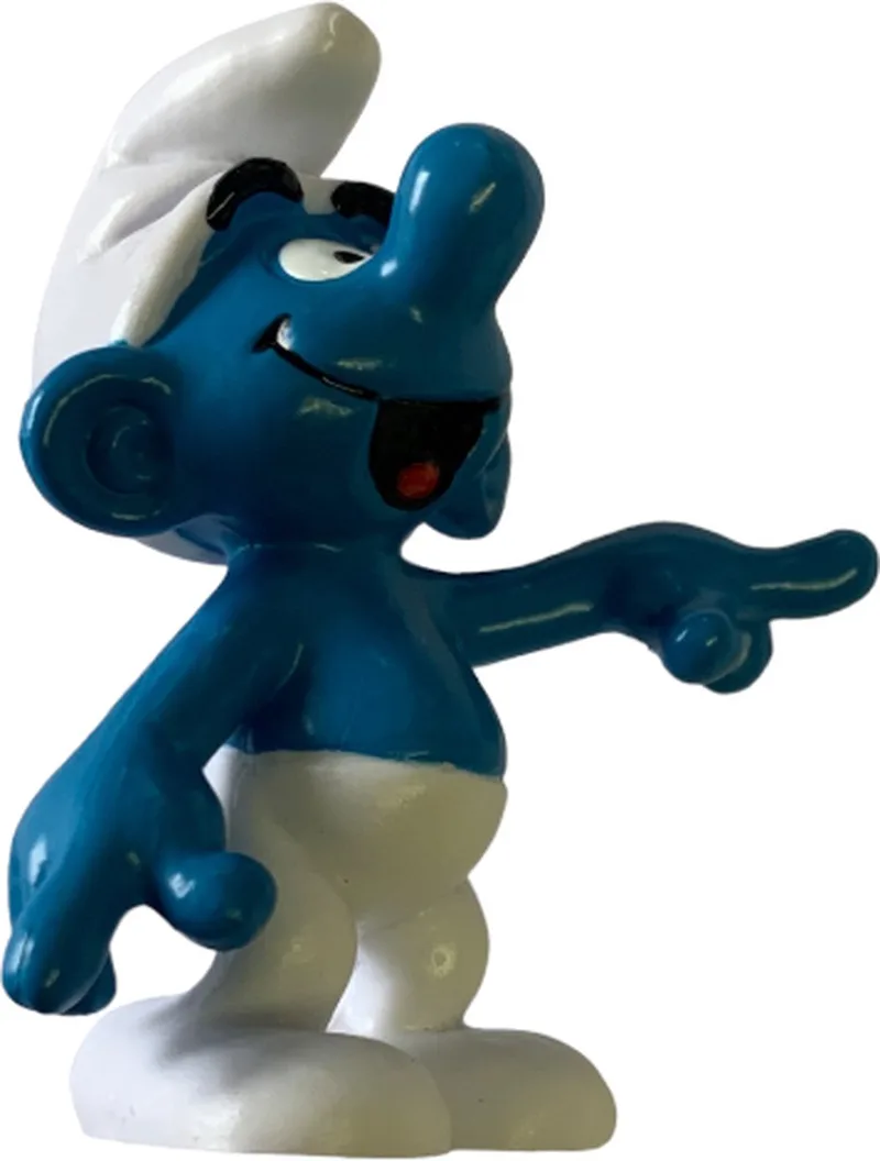 De Smurf - 20050 - Schleich Speelfiguur - 6 cm - Wijzend van Schleich in Blauw wit – productfoto