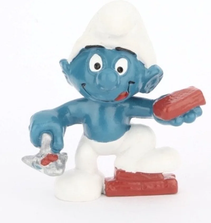 De Smurfen - Metselaar - speelfiguurtje - Poppetje - De smurfen - 5, 5cm Schleich de Schleich en Bruin – photo du produit