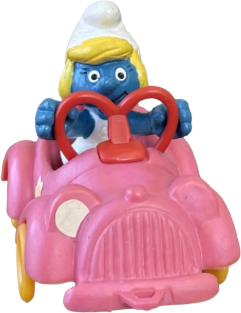 De smurfen - Smurfin in autootje - Speelfiguurtje - schleich by Schleich in Roze – product photo