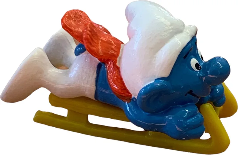 De smurfen - supersmurf 40201 - smurf op de slee - kunststof - schleich de Schleich en Bruin – photo du produit