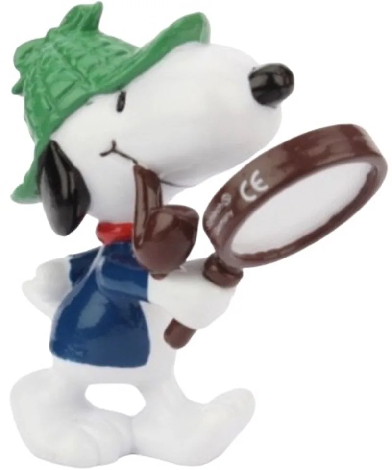 Detective Sherlock holmes Snoopy / Peanuts - speelfiguurtje en taarttopper - Schleich - ca. 7 cm de Schleich en Groen wit blauw bruin – photo du produit