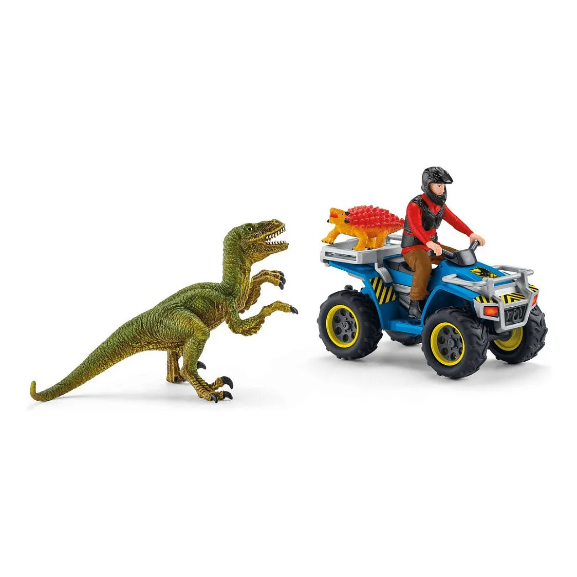 Dinosaurs 41466 Flucht auf Quad vor Velociraptor von Schleich – Produktfoto