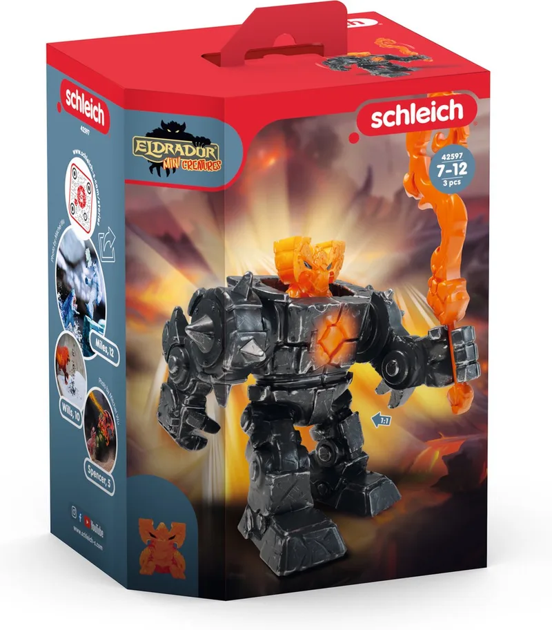 ELDRADOR CREATURES - Shadow Lava Robot 42597 fra Schleich i Rood – produktbillede