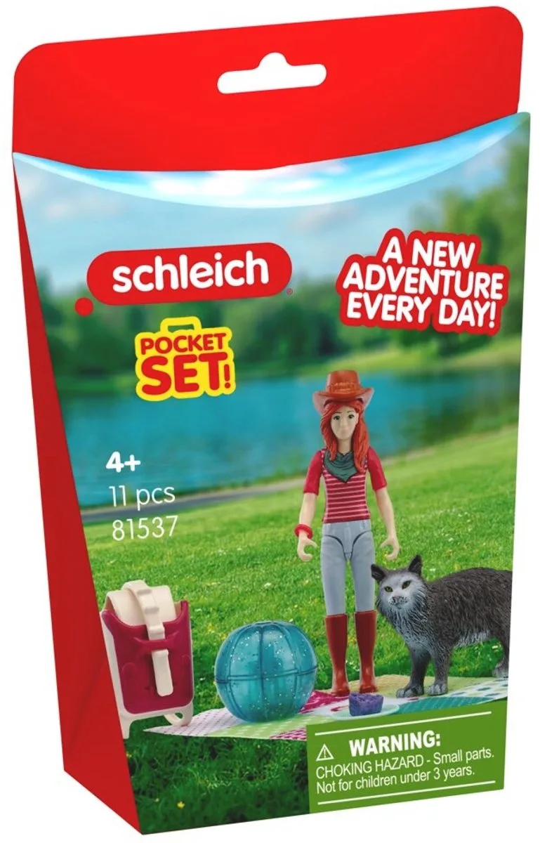 FARM WORLD picknick speelset met figuur en kat - 11-delig. van Schleich in Meerkleurig – productfoto