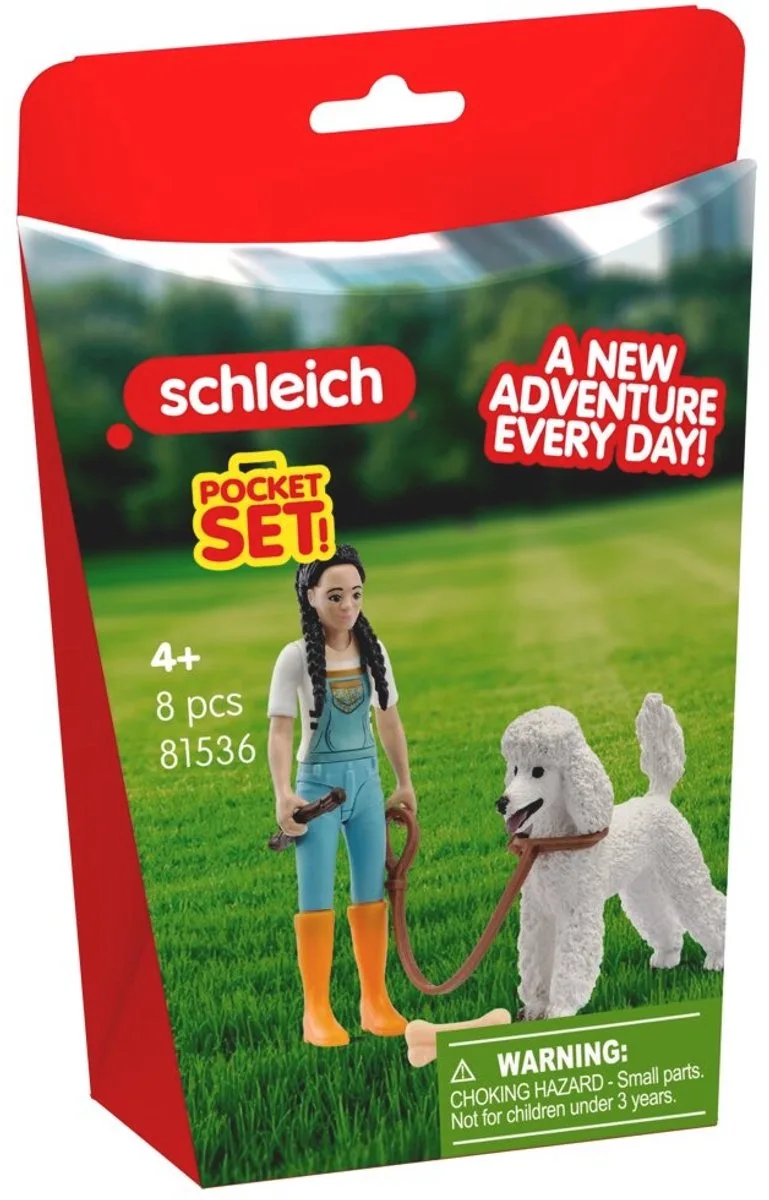 FARM WORLD speelfiguur Park Wandeling met poedel 81536. fra Schleich i Meerkleurig – produktbillede