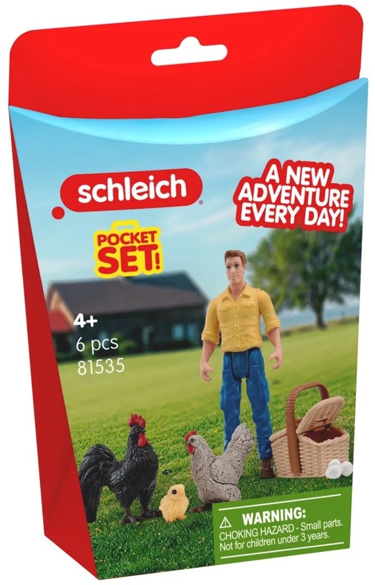 Farm World speelset eieren zoeken met kippen en kuiken. fra Schleich i Meerkleurig – produktbillede