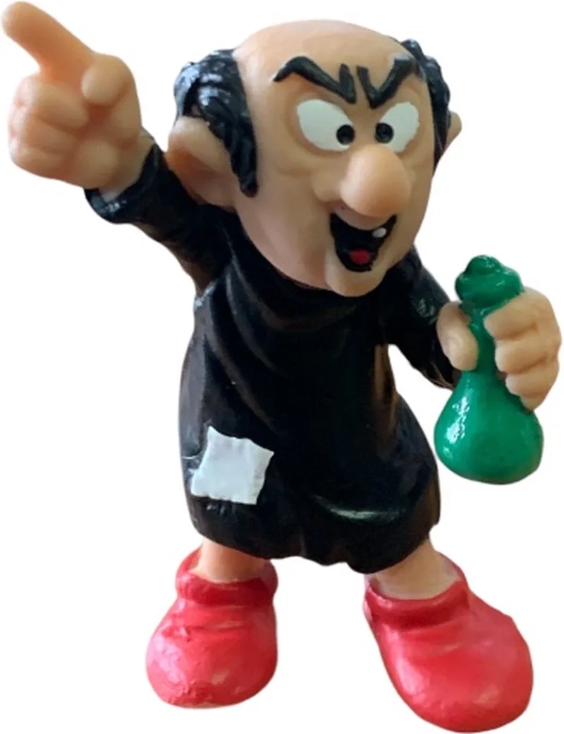 Gargamel - Speelfiguurtje - De smurfen - Gargamel met lab glaasje - 7 cm von Schleich in Zwart rood groen – Produktfoto