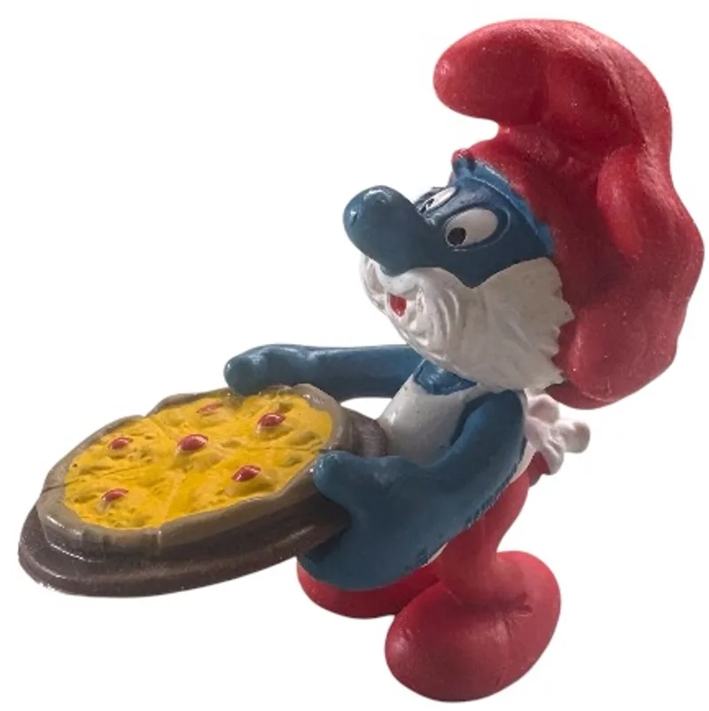 Grote smurf met pizza - De smurfen - Pizzabakker - Speelfiguurtje - 6 cm by Schleich in Blauw – product photo