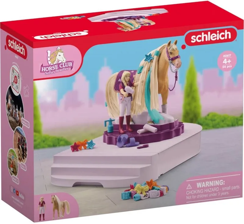 HORSE CLUB Sofia's Beauties - Paardenverzorgingsplek - Mode, Fashion Speelgoed - 42617 by Schleich in Roze – product photo