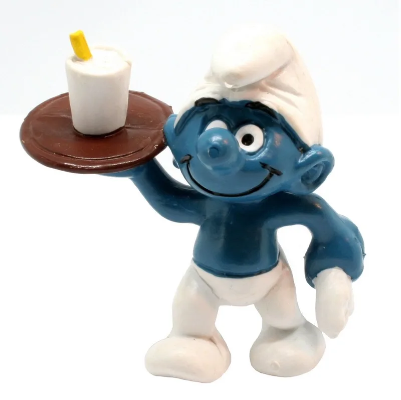 Kelner - Bediende - Schleich smurfen - Smurf met dienblad - 5,5 cm von Schleich in Bruin – Produktfoto