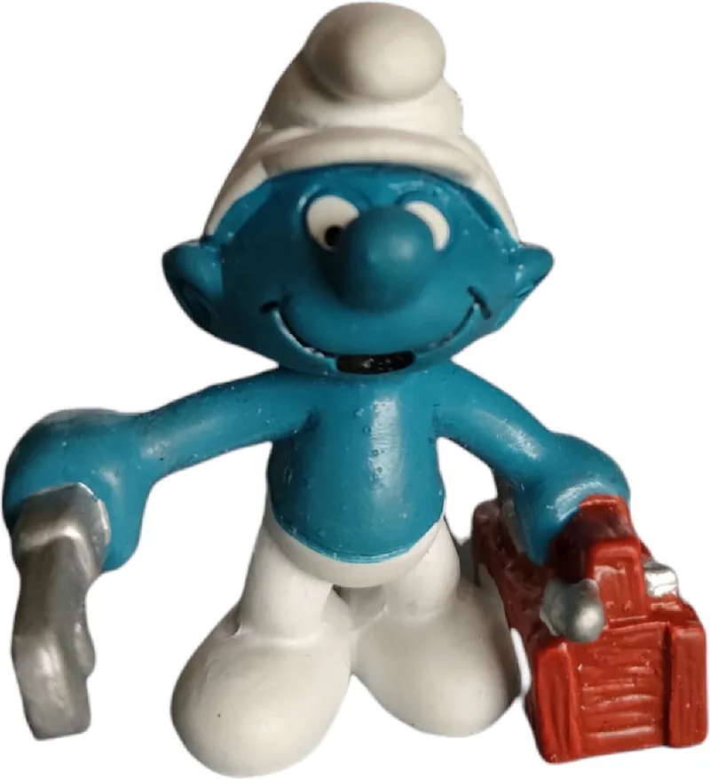 Loodgieter smurf - Knutselsmurf met gereedschapskist en waterpomptang - Schleich - 5,5 cm von Schleich in Bruin – Produktfoto