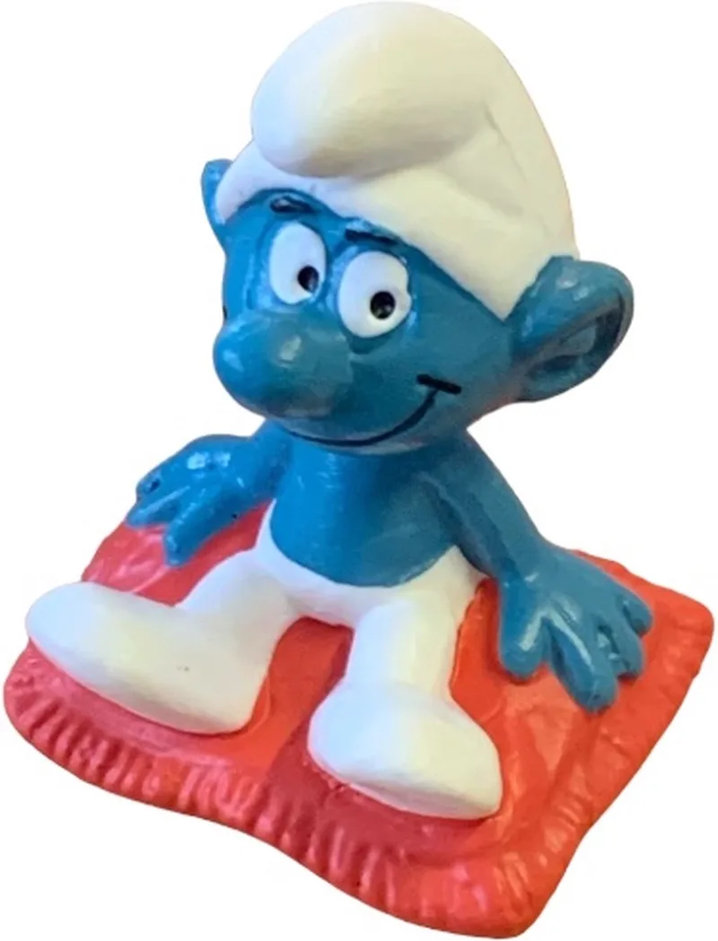 Luilaksmurf zittend op kussen - de smurfen - Nr. 20085- Schleich von Schleich in Rood wit blauw – Produktfoto