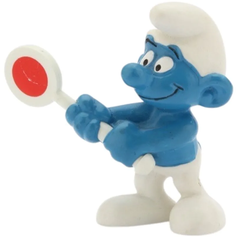 Oversteek smurf - Klaarover smurf - De smurfen - 5,5 cm Schleich von Schleich in Rood wit blauw wit – Produktfoto