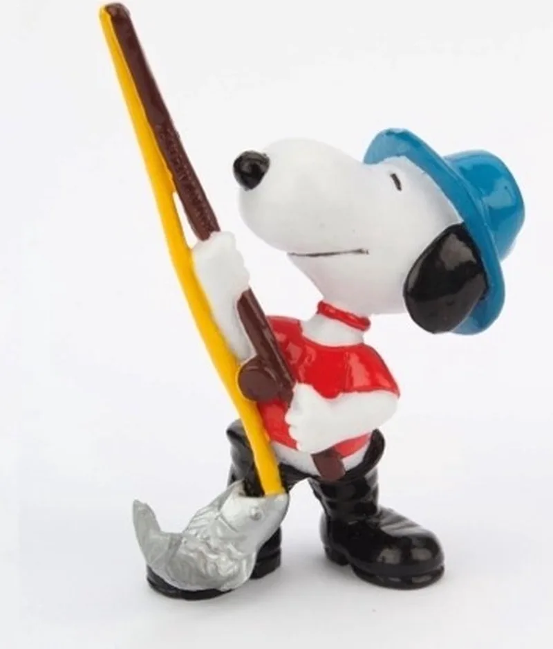 Peanuts - snoopy aan het vissen - visser - speelfiguur - 6 cm - schleich. von Schleich in Blauw rood bruin – Produktfoto