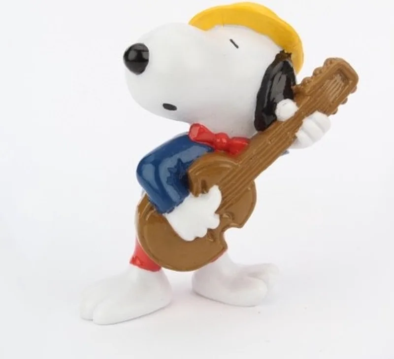 Peanuts - snoopy speelt gitaar - speelfiguur - 6 cm - schleich. von Schleich in Rood geel blauw – Produktfoto