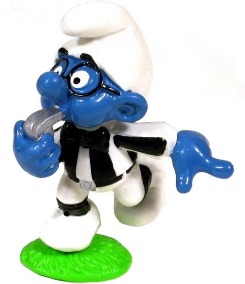 Scheidsrechter Smurf - De Smurfen - 6 cm - Speelfiguur - in zwart wit outfit - voetballer van Schleich in Multi – productfoto