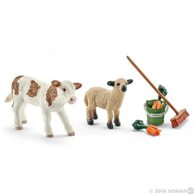 schleich® 41422 Stallpflege mit Kalb und Schäfchen by Schleich – product photo
