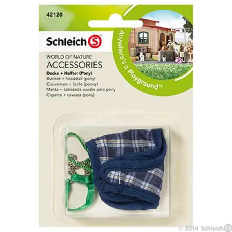 schleich® 42120 FARM WORLD Decke + Halfter Pony blau kariert by Schleich – product photo