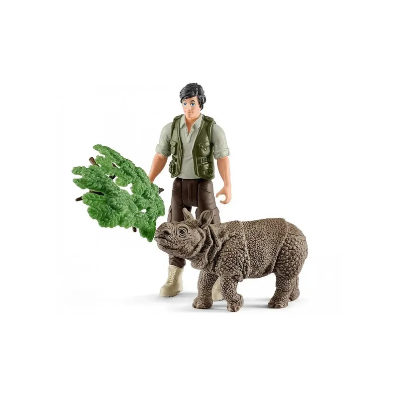 schleich® 42428 WILD LIFE Ranger und Nashorn StarterSet by Schleich – product photo