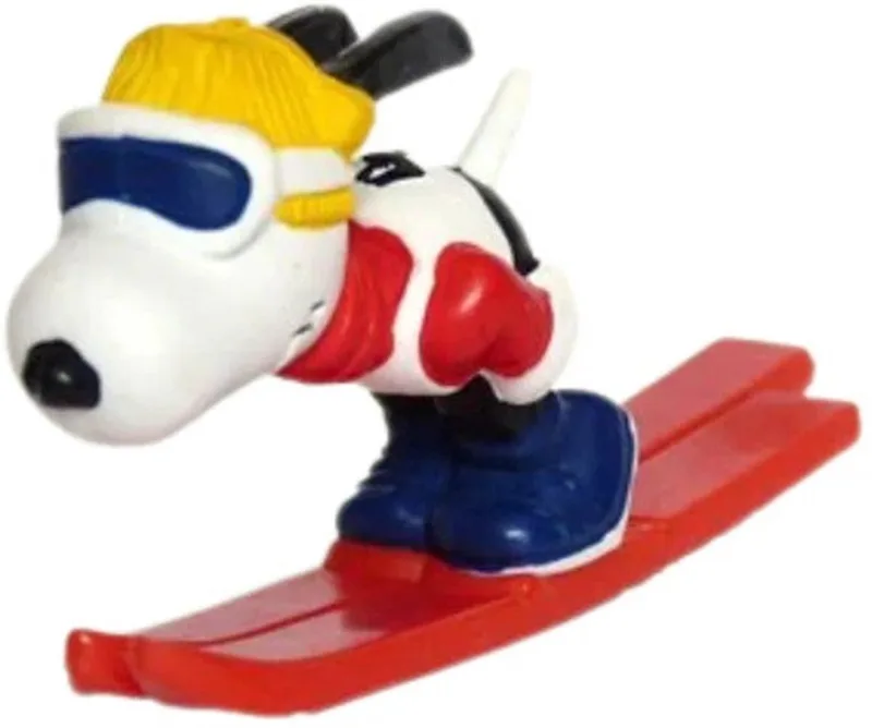 Skispringer / skischans Snoopy / Peanuts - speelfiguurtje en taarttopper - Schleich - ca. 7 cm von Schleich in Geel rood rood – Produktfoto