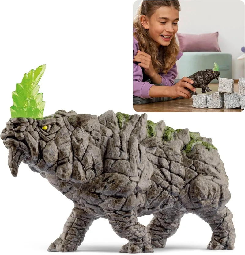 SLH70157 Schleich Eldrador - Strijdneushoorn, Figuur voor kinderen 7+ fra Schleich i Grijs – produktbillede