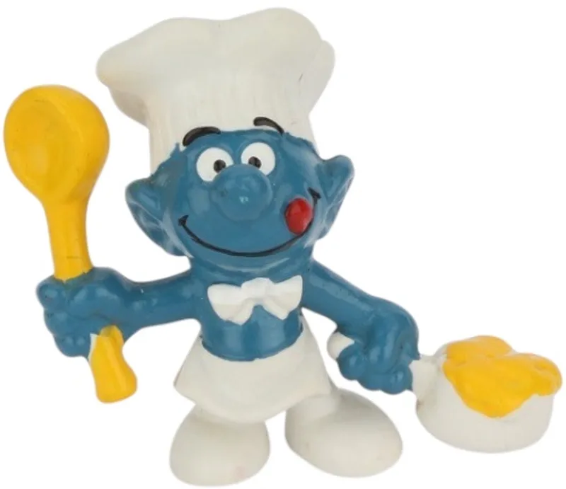 Smulsmurf met pollepel - 20073 - Schleich smurf van Schleich in Geel blauw wit – productfoto