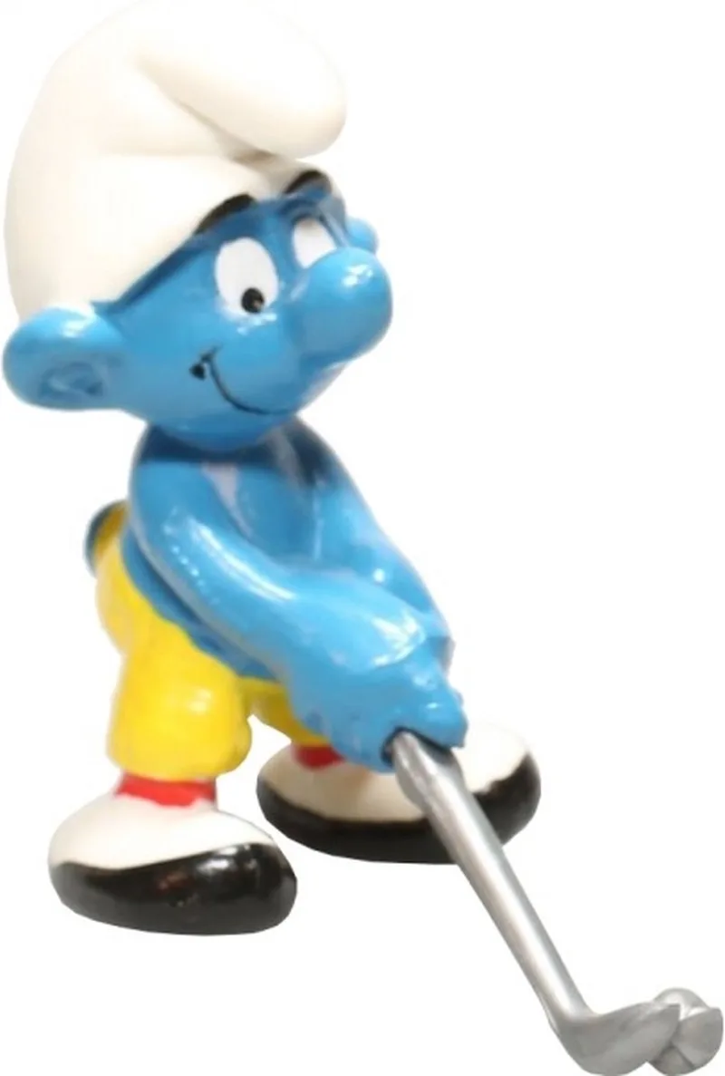 smurf - golf speler - De Smurfen - 5 cm van Schleich in Blauw – productfoto