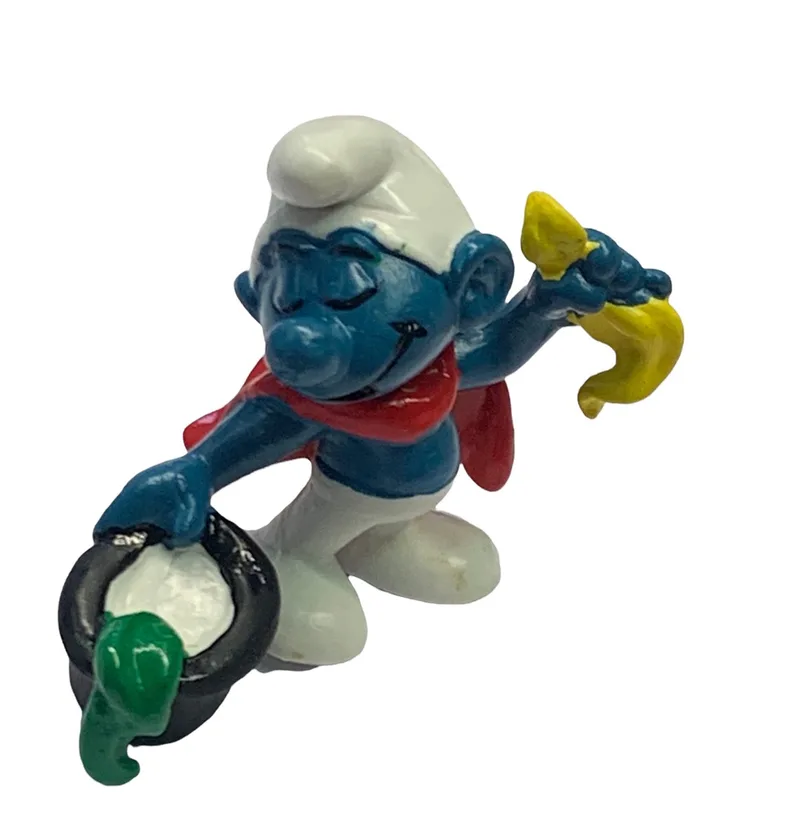 smurf - Goochelaar / ilusionist - met hoge hoed - De Smurfen - 20114 van Schleich in Zwart – productfoto