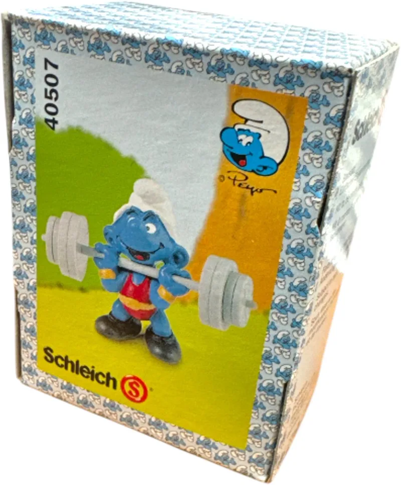 Smurf met gewichten / Gewichtheffer - Schleich - 40507 - 7 cm van Schleich in Blauw – productfoto