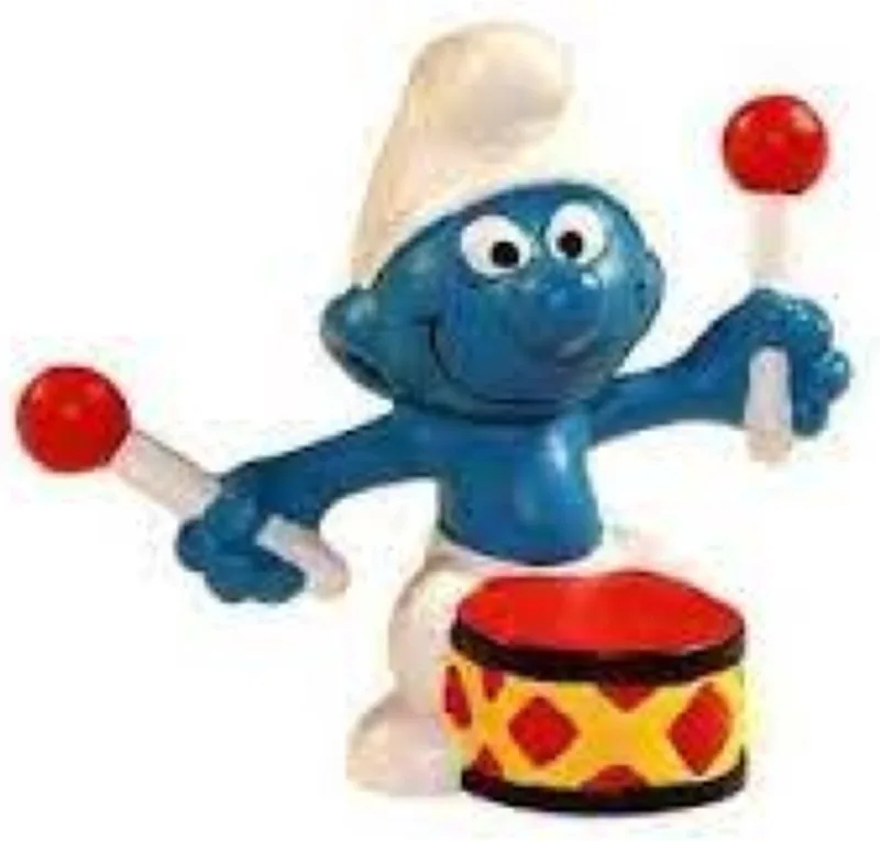 Smurf met trommel - trommelaar - drummer speelfiguur Schleich 5 cm van Schleich in Blauw – productfoto