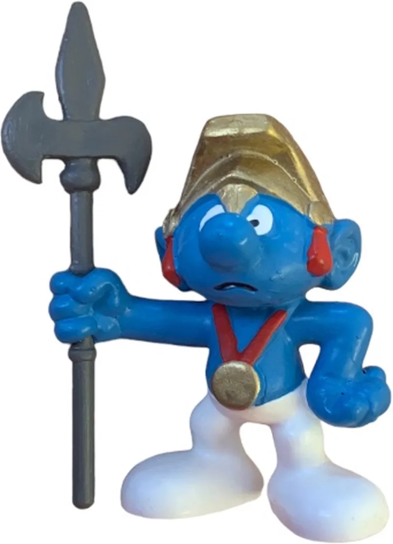 Smurf poortwachter - Schleich - 20109 - De smurfen - 6 cm van Schleich in Goud rood blauw – productfoto