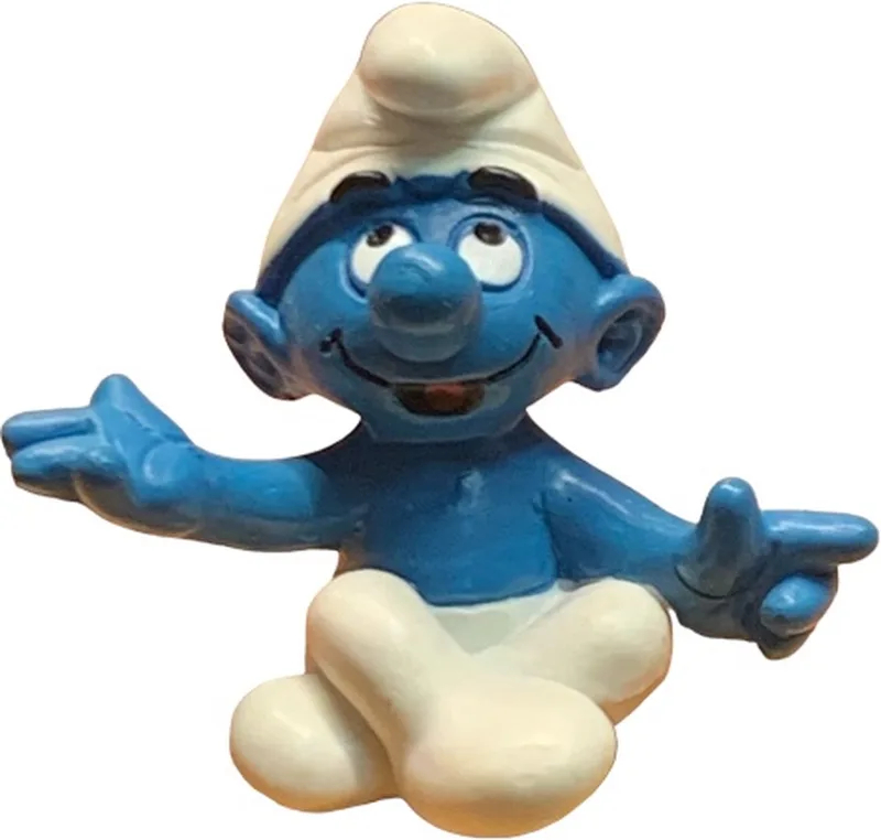 Smurf Speelfiguurtje - Yoga - Zittende pose - 5,5 cm - Poppetje - De smurfen van Schleich in Blauw wit wit – productfoto