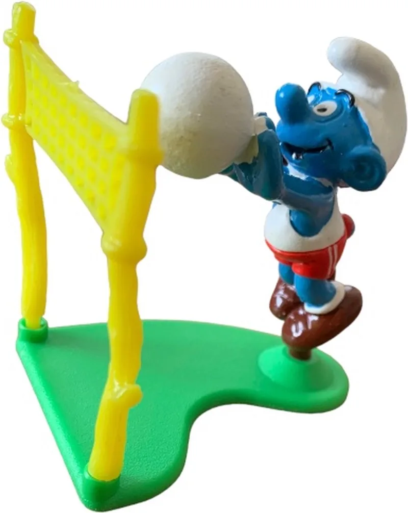 Smurf speelt Volleybal - Schleich figuur - 6 cm - De Smurfen - 40223 van Schleich in Groen geel blauw wit – productfoto