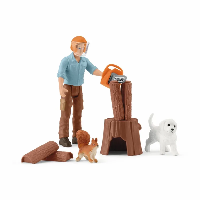 speelfiguur boswachter met hond en accessoires - Forester. de Schleich en Meerkleurig – photo du produit