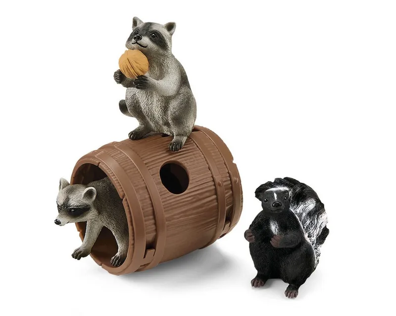 Spielfigur schleich Spielspaß um die Nuss Wild Life Spielset Waschbär Stinktier S van Schleich – productfoto 2 van 4