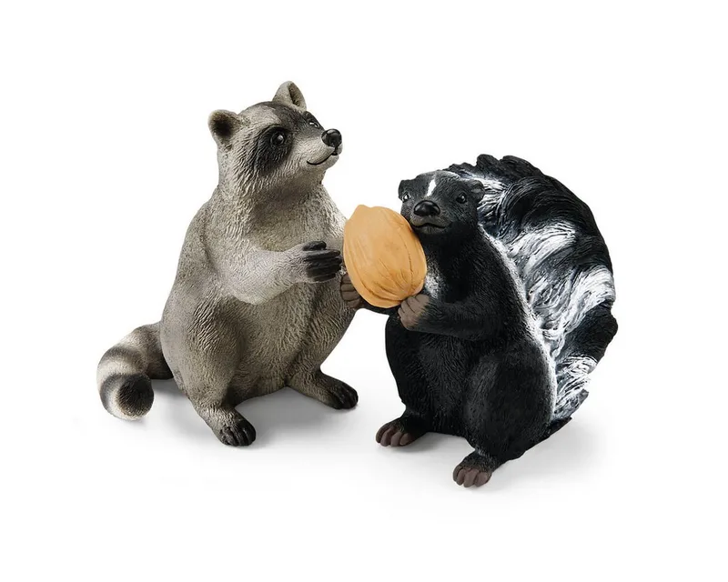 Spielfigur schleich Spielspaß um die Nuss Wild Life Spielset Waschbär Stinktier S van Schleich – productfoto 3 van 4