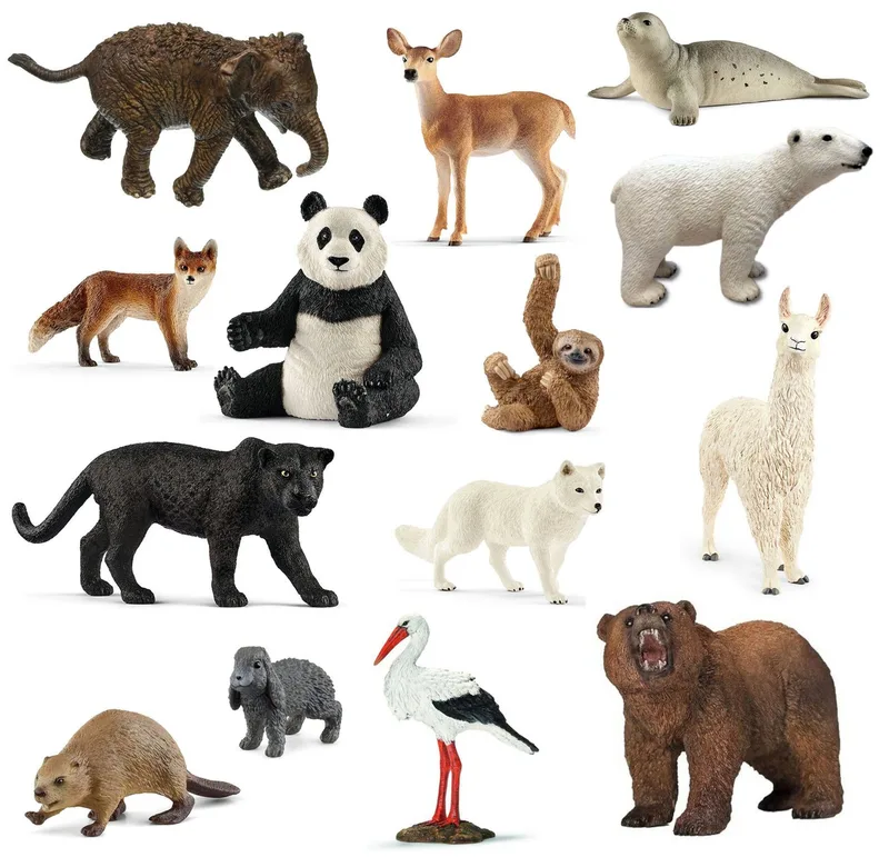 Spielfigur Tierfiguren - wilde Tiere der Welt 14-teilg, (14-tlg) de Schleich – photo du produit
