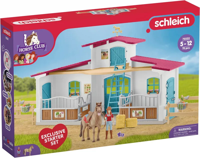 Spielwelt HORSE CLUB, Reiterhof Starter Set (72222), (75-tlg) de Schleich en Bunt – photo du produit