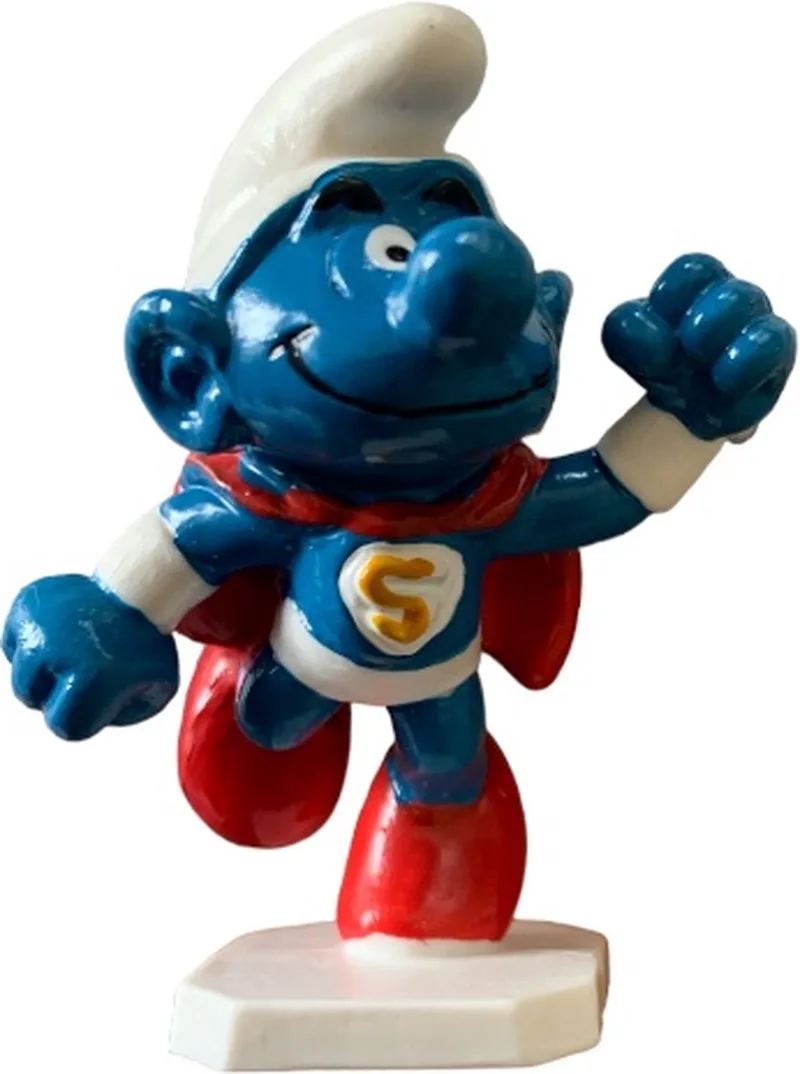 Superman smurf - Schleich smurf - Staand op witte ondergrond - 20119 - 6 cm von Schleich in Wit rood geel blauw – Produktfoto