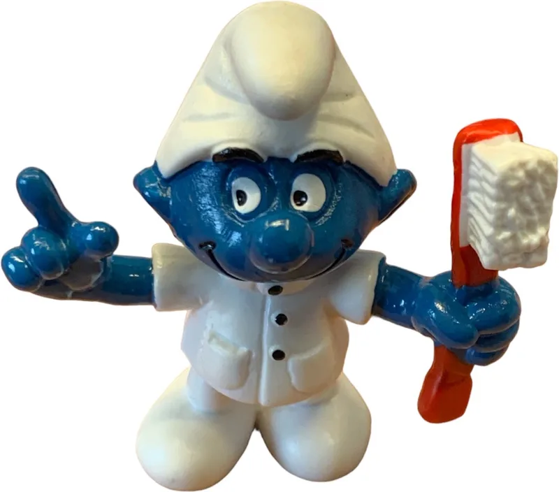 Tandarts Speelfiguurtje - Poppetje van de smurfen - Schleich - 6,cm von Schleich in Wit rood blauw – Produktfoto