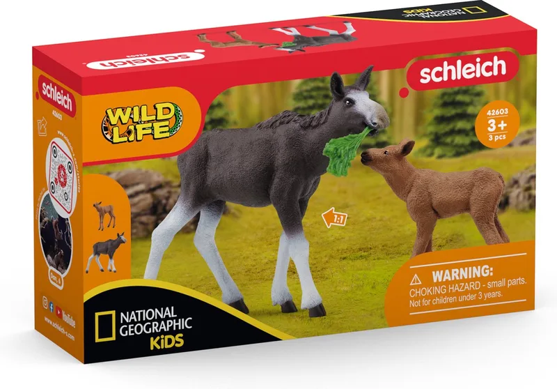 WILD LIFE Eland met Kalf Speelgoed Dieren - Gedetailleerde Figuurtjes - Kinderspeelgoed - voor Jongens & Meisjes från Schleich i Bruin – produktbild